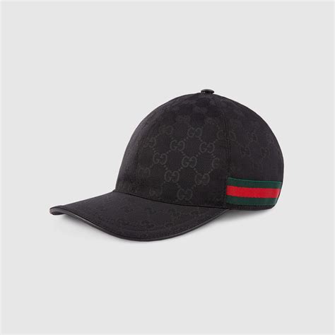 gucci gg canvas baseball hat - black - hats|Gucci baseball caps for men.